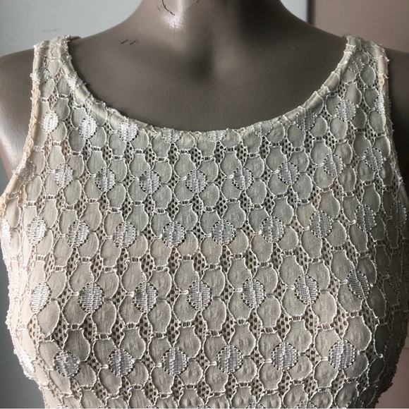 💥 3 for $15 Vintage Antique White Sleeveless L Maxi Dress - Picture 1 of 7